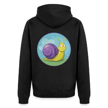 Snail Cute Kawaii Cartoon Clipart Animal Pet - Unisex Premium Organic Zip Hoodie - black - Back - Nico (187cm)