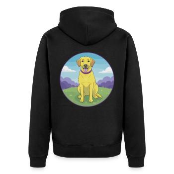 Labrador retriever chien mignon Kawaii dessin animé Animal - Veste à capuche bio Premium Unisexe - noir - Dos - Nico (187cm)