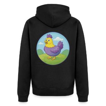 Poule mignon Kawaii dessin animé Clipart Animal de compagnie - Veste à capuche bio Premium Unisexe - noir - Dos - Nico (187cm)