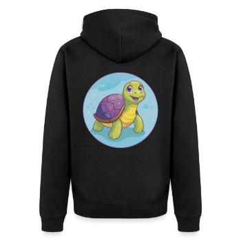 Turtle Cute Kawaii Cartoon Clipart Animal Pet - Unisex Premium Organic Zip Hoodie - black - Back - Nico (187cm)