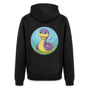 Serpent Mignon Kawaii Dessin animé Clipart Animal Animal de compagnie - Veste à capuche bio Premium Unisexe - noir - Dos - Nico (187cm)