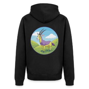 Oryx mignon kawaii dessin animé Clipart animal de compagnie - Veste à capuche bio Premium Unisexe - noir - Dos - Nico (187cm)