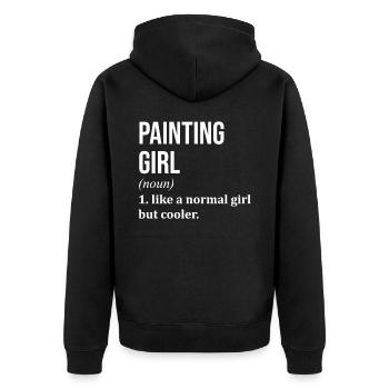 Maler - Unisex Premium Bio Zip Hoodie - Schwarz - Hinten - Nico (187cm)