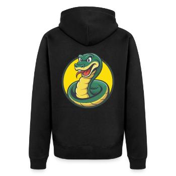 Anaconda Niedliche Kawaii Cartoon Clipart Haustier Tier - Unisex Premium Bio Zip Hoodie - Schwarz - Hinten - Nico (187cm)
