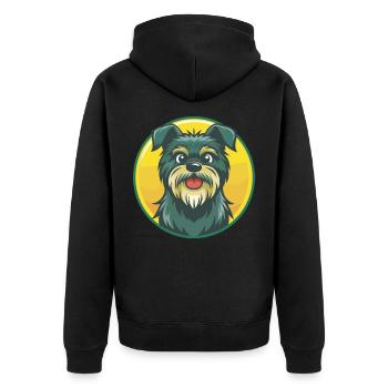 Affenpinscher chien mignon Kawaii dessin animé animal de compagnie - Veste à capuche bio Premium Unisexe - noir - Dos - Nico (187cm)