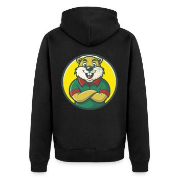 Beaver Cute Kawaii Cartoon Clipart Pet Animal - Unisex Premium Organic Zip Hoodie - black - Back - Nico (187cm)