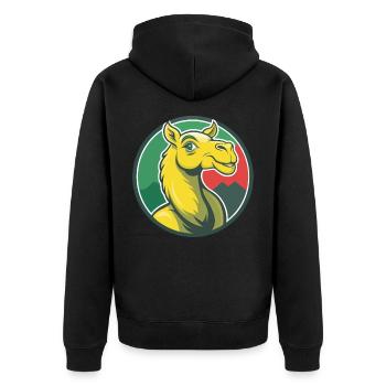 Camel Cute Kawaii Cartoon Clipart Pet Animal - Unisex Premium Organic Zip Hoodie - black - Back - Nico (187cm)