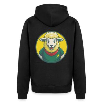 mouton mignon kawaii dessin animé clipart animal de compagnie - Veste à capuche bio Premium Unisexe - noir - Dos - Nico (187cm)