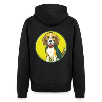 Beagle Dog Cute Kawaii Cartoon Clipart Pet Animal - Unisex Premium Organic Zip Hoodie - black - Back - Nico (187cm)