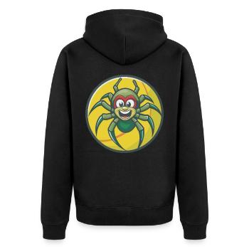 Spinne Niedliche Kawaii Cartoon Clipart Haustier Tier - Unisex Premium Bio Zip Hoodie - Schwarz - Hinten - Nico (187cm)