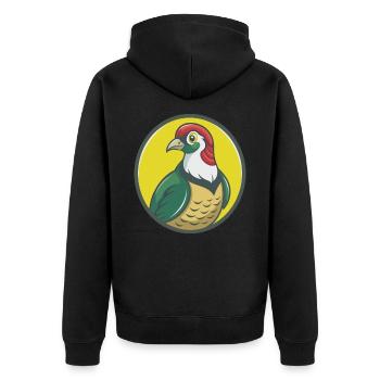 perdrix mignon kawaii dessin animé clipart animal de compagnie - Veste à capuche bio Premium Unisexe - noir - Dos - Nico (187cm)