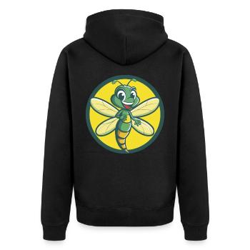 Libelle Niedliche Kawaii Cartoon Clipart Haustier Tier - Unisex Premium Bio Zip Hoodie - Schwarz - Hinten - Nico (187cm)