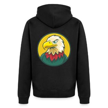 Adler Niedlich Kawaii Cartoon Clipart Haustier Tier - Unisex Premium Bio Zip Hoodie - Schwarz - Hinten - Nico (187cm)