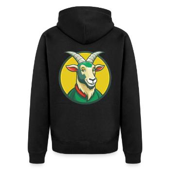 Ziege Niedlich Kawaii Cartoon Clipart Haustier Tier - Unisex Premium Bio Zip Hoodie - Schwarz - Hinten - Nico (187cm)