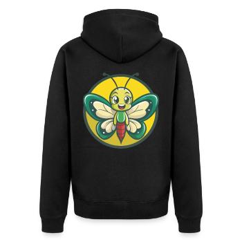 papillon mignon kawaii dessin animé clipart animal de compagnie - Veste à capuche bio Premium Unisexe - noir - Dos - Nico (187cm)