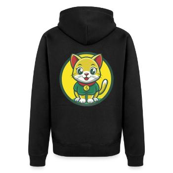 Kitten Cute Kawaii Cartoon Clipart Pet Animal - Unisex Premium Organic Zip Hoodie - black - Back - Nico (187cm)
