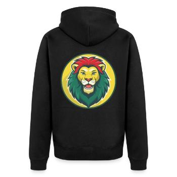 Lion Cute Kawaii Cartoon Clipart Pet Animal - Unisex Premium Organic Zip Hoodie - black - Back - Nico (187cm)