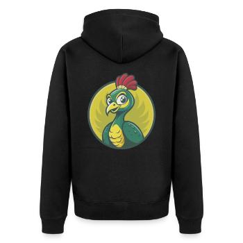 Peacock Cute Kawaii Cartoon Clipart Pet Animal - Unisex Premium Organic Zip Hoodie - black - Back - Nico (187cm)