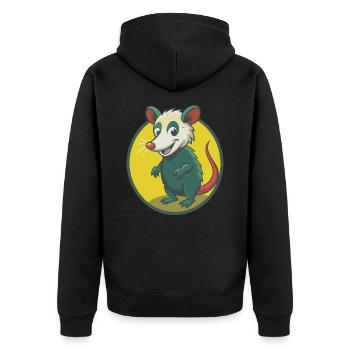 Opossum Mignon Kawaii Dessin animé Clipart Animal de compagnie - Veste à capuche bio Premium Unisexe - noir - Dos - Nico (187cm)