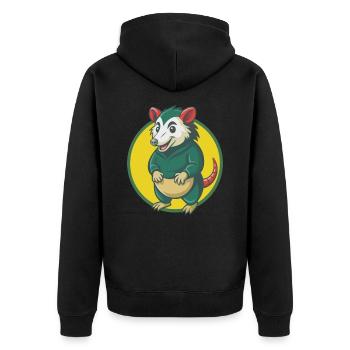 opossum mignon kawaii dessin animé clipart animal de compagnie - Veste à capuche bio Premium Unisexe - noir - Dos - Nico (187cm)