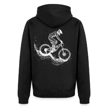 Dessin VTT - Veste à capuche bio Premium Unisexe - noir - Dos - Nico (187cm)
