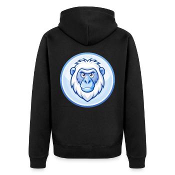 Babouin Bleu Kawaii Dessin Animé Personnage Clipart Animal de compagnie - Veste à capuche bio Premium Unisexe - noir - Dos - Nico (187cm)
