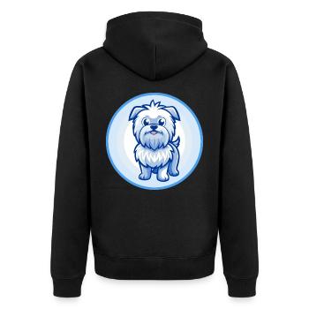 Affenpinscher chien bleu kawaii personnage de dessin animé - Veste à capuche bio Premium Unisexe - noir - Dos - Nico (187cm)