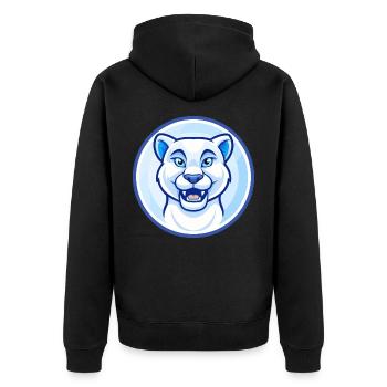 Cougar Bleu Kawaii Dessin Animé Personnage Clipart Animal de compagnie - Veste à capuche bio Premium Unisexe - noir - Dos - Nico (187cm)