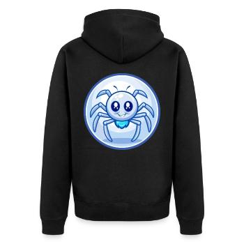 araignée bleu kawaii dessin animé personnage clipart animal de compagnie - Veste à capuche bio Premium Unisexe - noir - Dos - Nico (187cm)