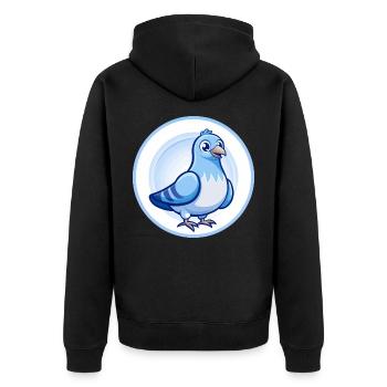 Taube Blau Kawaii Cartoon Charakter Clipart Haustier - Unisex Premium Bio Zip Hoodie - Schwarz - Hinten - Nico (187cm)