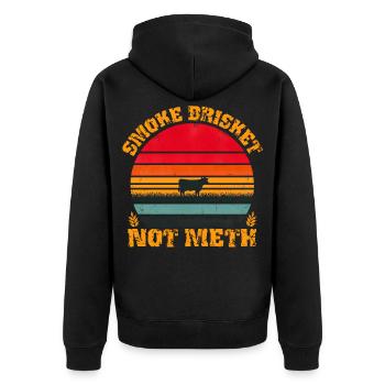 Poitrine de fumée pas de méthamphétamine, drôle de conception de vache rétro - Veste à capuche bio Premium Unisexe - noir - Dos - Nico (187cm)