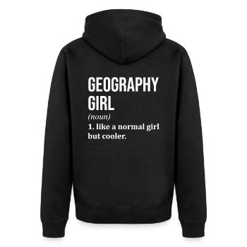 Geography - Unisex Premium Organic Zip Hoodie - black - Back - Nico (187cm)