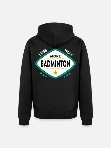 Badminton Federball Sport - Unisex Premium Bio Zip Hoodie - Schwarz