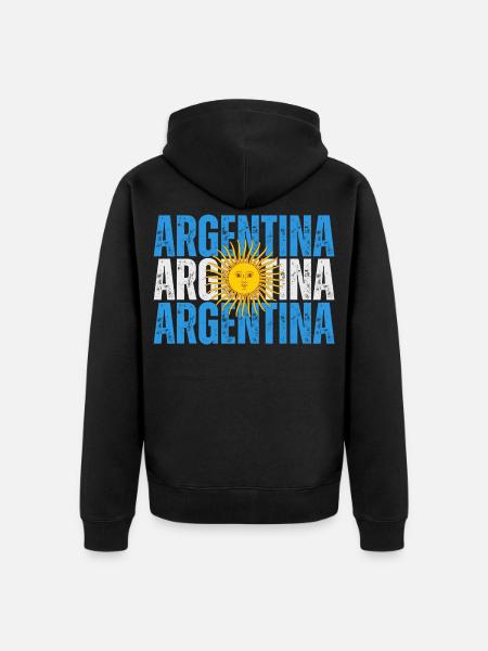 Flag of Argentina, Argentine pride - Unisex Premium Organic Zip Hoodie - black