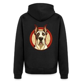 Chien Dogue Allemand Personnage De Dessin Animé Kawaii Coloré - Veste à capuche bio Premium Unisexe - noir - Dos - Nico (187cm)