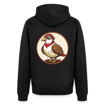 perdrix coloré kawaii personnage de dessin animé animal de compagnie - Veste à capuche bio Premium Unisexe - noir - Dos - Nico (187cm)