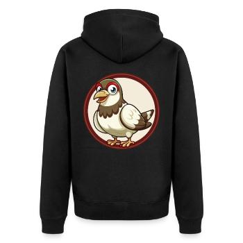 Taube Bunte Kawaii Cartoon Figur Clipart - Unisex Premium Bio Zip Hoodie - Schwarz - Hinten - Nico (187cm)