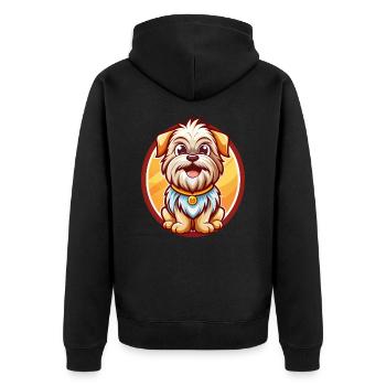 Affenpinscher chien drôle Kawaii dessin animé animal de compagnie - Veste à capuche bio Premium Unisexe - noir - Dos - Nico (187cm)