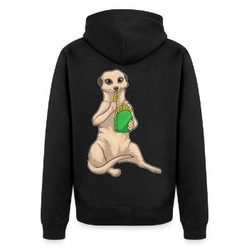 Frites Français suricate - Veste à capuche bio Premium Unisexe - noir - Dos - Nico (187cm)