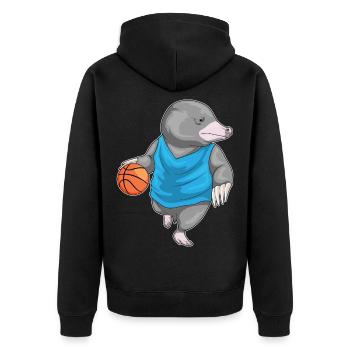 Taupe Basketteur Basketteur - Veste à capuche bio Premium Unisexe - noir - Dos - Nico (187cm)