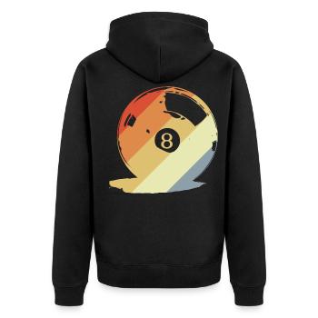 Graphique rétro boule de billard - Veste à capuche bio Premium Unisexe - noir - Dos - Nico (187cm)