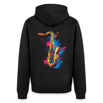 Saxophone Graffiti - Veste à capuche bio Premium Unisexe - noir - Dos - Nico (187cm)