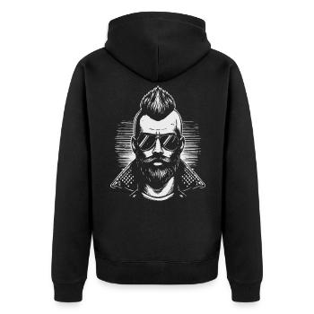 Punk rocker with sunglasses - Unisex Premium Organic Zip Hoodie - black - Back - Nico (187cm)