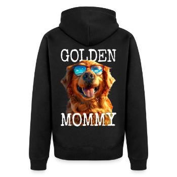 Golden Mommy Mom Mother's Day Golden Retriever Mom - Unisex Premium Organic Zip Hoodie - black - Back - Nico (187cm)