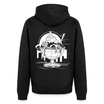 Graphic Ice Cream Sundae - Unisex Premium Organic Zip Hoodie - black - Back - Nico (187cm)