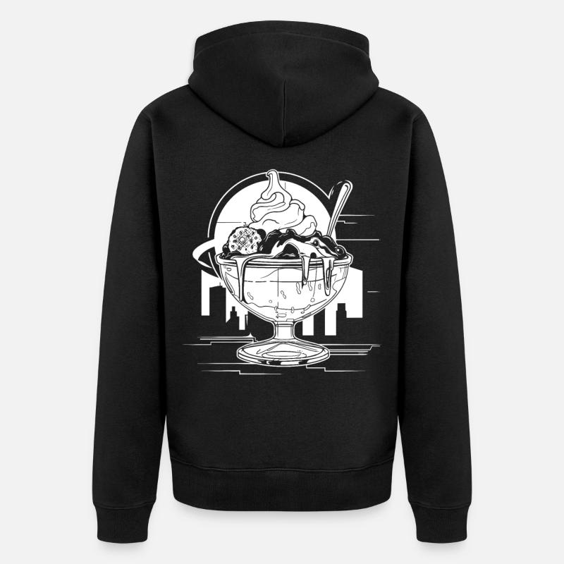 Grafik Eisbecher - Unisex Premium Bio Zip Hoodie - Schwarz