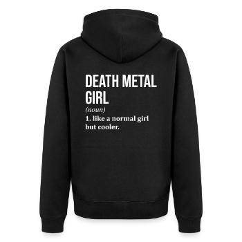 Death Metal Death Metal Death Metal - Unisex Premium Organic Zip Hoodie - black - Back - Nico (187cm)