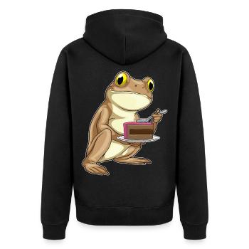Gâteau de grenouille - Veste à capuche bio Premium Unisexe - noir - Dos - Nico (187cm)