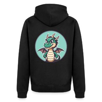 Dragon Kawaii Dessin animé Personnage Animal Animal Visage - Veste à capuche bio Premium Unisexe - noir - Dos - Nico (187cm)