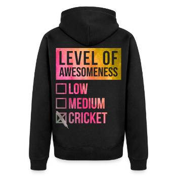 Cricket Cricket Cricket - Unisex Premium Organic Zip Hoodie - black - Back - Nico (187cm)